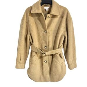 Topshop Belted Brushed Shacket/Jacket in Camel - 4  NWT